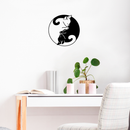 Vinyl Wall Art Decal - Ying Yang Cats - Cute Trendy Kittens Shape For Pet Lovers Home Apartment Bedroom Living Room Dorm Room Indoor Decoration   3