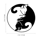 Vinyl Wall Art Decal - Ying Yang Cats - Cute Trendy Kittens Shape For Pet Lovers Home Apartment Bedroom Living Room Dorm Room Indoor Decoration   4