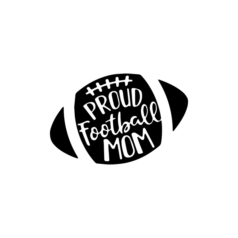 Vinyl Wall Art Decal - Proud Football Mom - 3" x 4.5" - Cute Modern Ball Shape Quote For Mothers Home Bedroom Closet Door Diary Notebook Laptop Car Window Decoration Sticker Black 3" x 4.5" 5