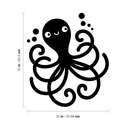 Vinyl Wall Art Decal - Happy Octopus - 25" x 22" - Cute Sea Cephalopod Animal Design For Kids Home Apartment Nursery Playroom Bedroom Window Classroom Sticker Decoration Black 25" x 22