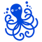 Vinyl Wall Art Decal - Happy Octopus - 25" x 22" - Cute Sea Cephalopod Animal Design For Kids Home Apartment Nursery Playroom Bedroom Window Classroom Sticker Decoration Blue 25" x 22 5