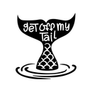 Vinyl Wall Art Decal - Get Off My Tail - 24" x 22" - Modern Cute Mermaid Fin Water Shape Trendy Fantasy Girls Teens Nursery Playroom Bedroom Living Room Apartment Home Sticker Decals Black 24" x 22" 5