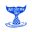 Vinyl Wall Art Decal - Get Off My Tail - 24" x 22" - Modern Cute Mermaid Fin Water Shape Trendy Fantasy Girls Teens Nursery Playroom Bedroom Living Room Apartment Home Sticker Decals Blue 24" x 22" 4