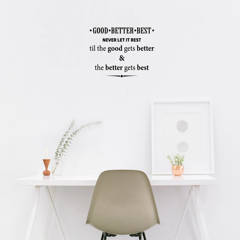 Vinyl Wall Art Decal - Good Better Best - Modern Inspirational Motivational Quote For Home Apartment Bedroom Living Room Office School Decoration Sticker   5