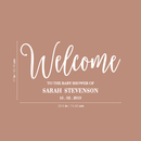 Vinyl Art Decal - Custom Welcome To The Baby Shower Of - 17" x 29.5" - Modern Horizontal Layout Personalized Special Event Greeting Family Friends Newborn Gifts Black 17" x 29.5"