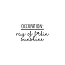 Vinyl Wall Art Decal - Occupation Ray Of F Sunshine - Funny Trendy Motivational Quote For Adults Home Bedroom Living Room Office Workplace Decoration Sticker   4