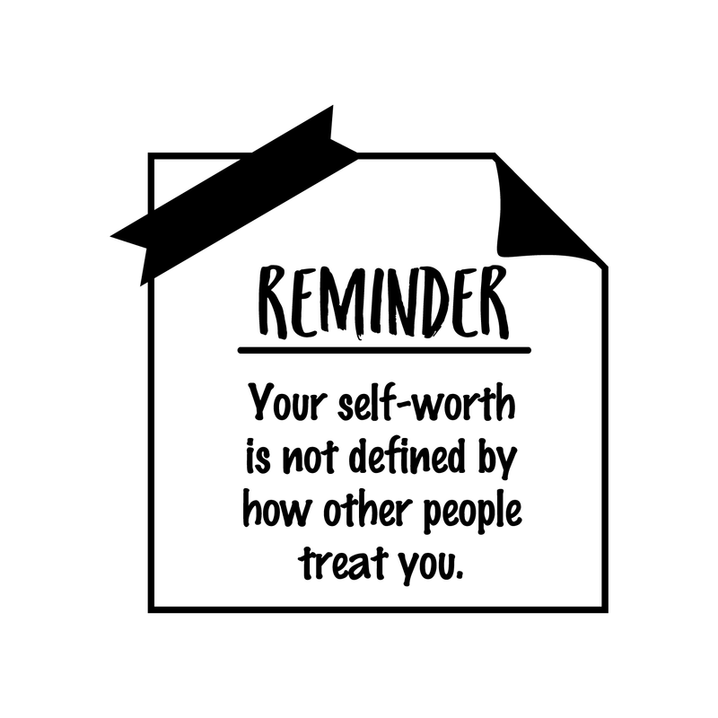 Vinyl Wall Art Decal - Your Self-Worth Is Not Defined By How Other People Treat You - Modern Inspirational Quote For Home Bedroom Living Room Office School Decoration Sticker