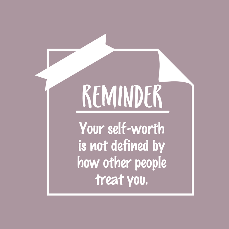 Vinyl Wall Art Decal - Your Self-Worth Is Not Defined By How Other People Treat You - 17" x 17" - Modern Inspirational Quote For Home Bedroom Living Room Office School Decoration Sticker White 17" x 17" 3