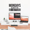 Vinyl Wall Art Decal - Mondays Belong To The Go Getters - 15" x 25" - Trendy Modern Motivational Quote For Home Bedroom Office Indoor Workplace School Classroom Decoration Sticker Black 15" x 25"