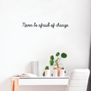 Vinyl Wall Art Decal - Never Be Afraid of Change - Modern Inspirational Trendy Life Quote for Home Workplace Bedroom Living Room Office Apartment Dorm Room Decor (23" x 22"; Black)   2