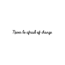 Vinyl Wall Art Decal - Never Be Afraid of Change - Modern Inspirational Trendy Life Quote for Home Workplace Bedroom Living Room Office Apartment Dorm Room Decor (23" x 22"; Black)   5