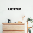 Vinyl Wall Art Decal - Adventure - 4" x 20" - Modern Motivational Quote For Home Bedroom Living Room School Office Travel Agency Decoration Sticker Black 4" x 20" 3