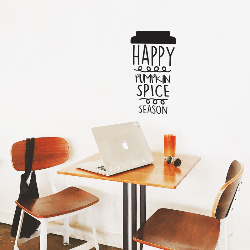 Vinyl Wall Art Decal - Happy Pumpkin Spice Season - Modern Cute Halloween Quote For Home Bedroom Living Room School Office Store Holiday Seasonal Decoration Sticker   2