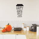 Vinyl Wall Art Decal - Happy Pumpkin Spice Season - 22" x 12" - Modern Cute Halloween Quote For Home Bedroom Living Room School Office Store Holiday Seasonal Decoration Sticker Black 22" x 12" 3