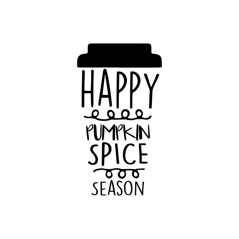 Vinyl Wall Art Decal - Happy Pumpkin Spice Season - 22" x 12" - Modern Cute Halloween Quote For Home Bedroom Living Room School Office Store Holiday Seasonal Decoration Sticker Black 22" x 12" 4