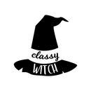 Vinyl Wall Art Decal - Classy Witch - Trendy Halloween Season Hat Shape Cursive Quote For Home Bedroom Living Room School Classroom Office Decoration Sticker   4