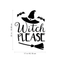 Vinyl Wall Art Decal - Witch Please - 22" x 17" - Trendy Halloween Season Hat Broom Bats Shape Quote For Home Bedroom Living Room School Classroom Office Decoration Sticker Black 22" x 17"