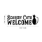 Vinyl Wall Art Decal - Scaredy Cats Welcome - Trendy Funny Halloween Quote For Home Entryway Front Door Store Coffee Shop Restaurant Seasonal Decoration Sticker