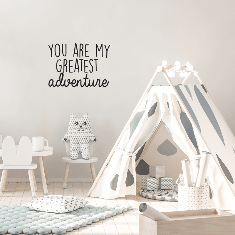 Vinyl Wall Art Decal - You Are My Greatest Adventure - Cute Inspirational Quote For Toddlers Kids Home Bedroom Living Room Apartment Nursery Playroom Door Decor   4