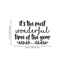 Vinyl Wall Art Decal - It's The Most Wonderful Time Of The Year - 17" x 25" - Trendy Christmas Song Quote For Home Living Room Front Door Coffee Shop Store Seasonal Decoration Sticker Black 17" x 25"