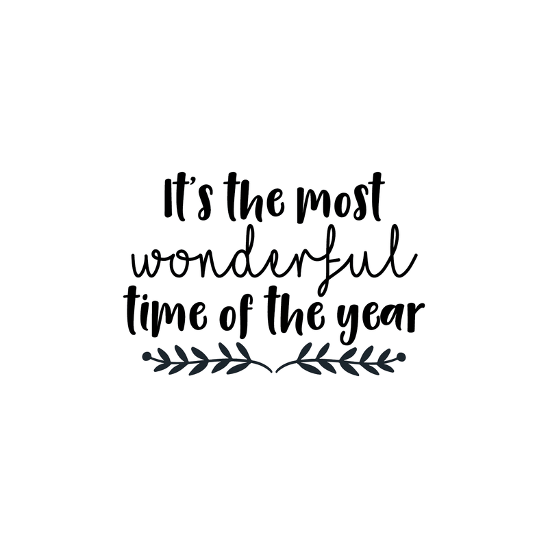 Vinyl Wall Art Decal - It's The Most Wonderful Time Of The Year - 17" x 25" - Trendy Christmas Song Quote For Home Living Room Front Door Coffee Shop Store Seasonal Decoration Sticker Black 17" x 25" 4