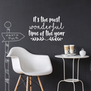 Vinyl Wall Art Decal - It's The Most Wonderful Time Of The Year - 17" x 25" - Trendy Christmas Song Quote For Home Living Room Front Door Coffee Shop Store Seasonal Decoration Sticker White 17" x 25" 2