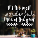 Vinyl Wall Art Decal - It's The Most Wonderful Time Of The Year - 17" x 25" - Trendy Christmas Song Quote For Home Living Room Front Door Coffee Shop Store Seasonal Decoration Sticker White 17" x 25" 3