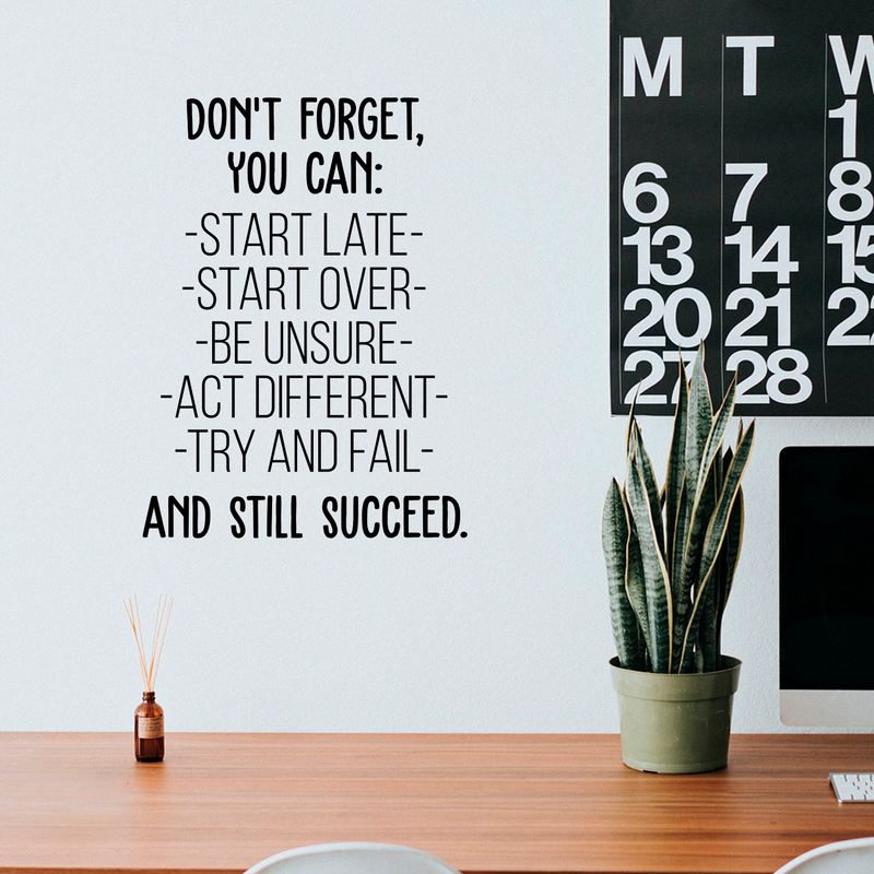 Vinyl Wall Art Decal - Don't Forget You Can - Modern Motivational Quote For Home Bedroom Office Workplace School Classroom Gym Decoration Sticker   4