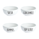 Vinyl Art Decals - Set of 4 Bowl Labels - 1.5" x 5" Each - Kitchen Bowls Cupboard Jars Containers Pantry Organization Decor Guacamole Salsa Hummus Top Secret Labels Black 1.5" x 5" each 3