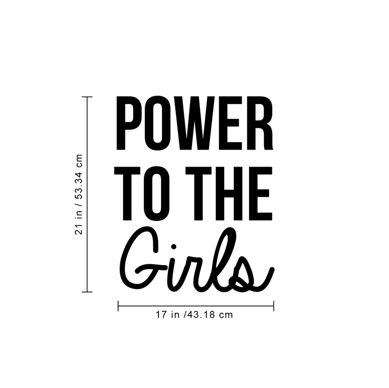 Vinyl Wall Art Decal - Power To The Girls - Modern Motivational Women Quote For Home Bedroom Closet Living Room Office Decoration Sticker   5