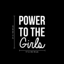 Vinyl Wall Art Decal - Power To The Girls - 21" x 17" - Modern Inspirational Quote For Home Bedroom Closet Living Room Office Decoration Sticker White 21" x 17" 3