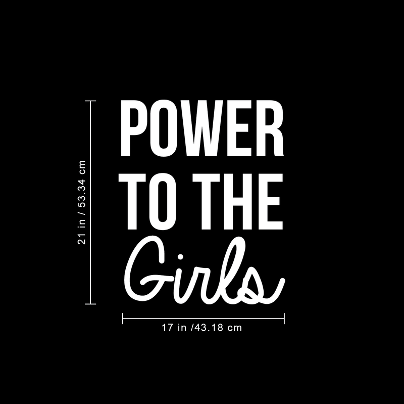 Vinyl Wall Art Decal - Power To The Girls - 21" x 17" - Modern Inspirational Quote For Home Bedroom Closet Living Room Office Decoration Sticker White 21" x 17" 3