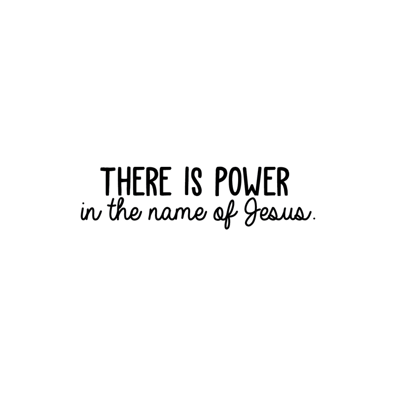 Vinyl Wall Art Decal - There Is Power In The Name Of Jesus - Modern Inspirational Religious God Faith Quote For Home Bedroom Office Church Decoration Sticker   2