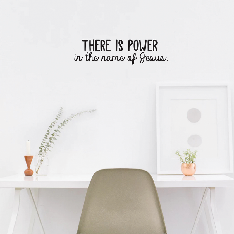 Vinyl Wall Art Decal - There Is Power In The Name Of Jesus - Modern Inspirational Religious God Faith Quote For Home Bedroom Office Church Decoration Sticker   3