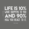 Vinyl Wall Art Decal - Life Is 10 Percent What Happens To You - 17" x 26" - Modern Inspirational Positive Quote For Home Apartment Bedroom Living Room Office Decoration Sticker White 17" x 26" 5