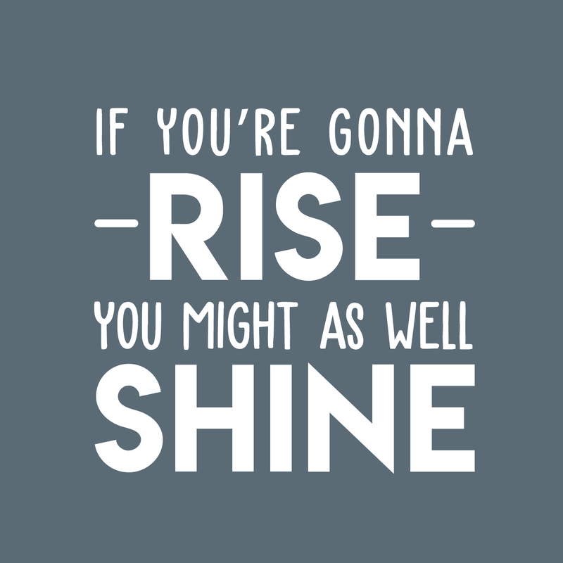 Vinyl Wall Art Decal - If You're Gonna Rise You Might As Well Shine - 23" x 22" - Modern Motivational Quote For Home Bedroom Living Room Office Workplace Decoration Sticker White 23" x 22" 4