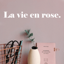 Vinyl Wall Art Decal - La Vie En Rose - 2" x 20" - Trendy Inspirational French Song Quote For Women Home Bedroom Girls Room Living Room Office Decoration Sticker White 2" x 20" 3