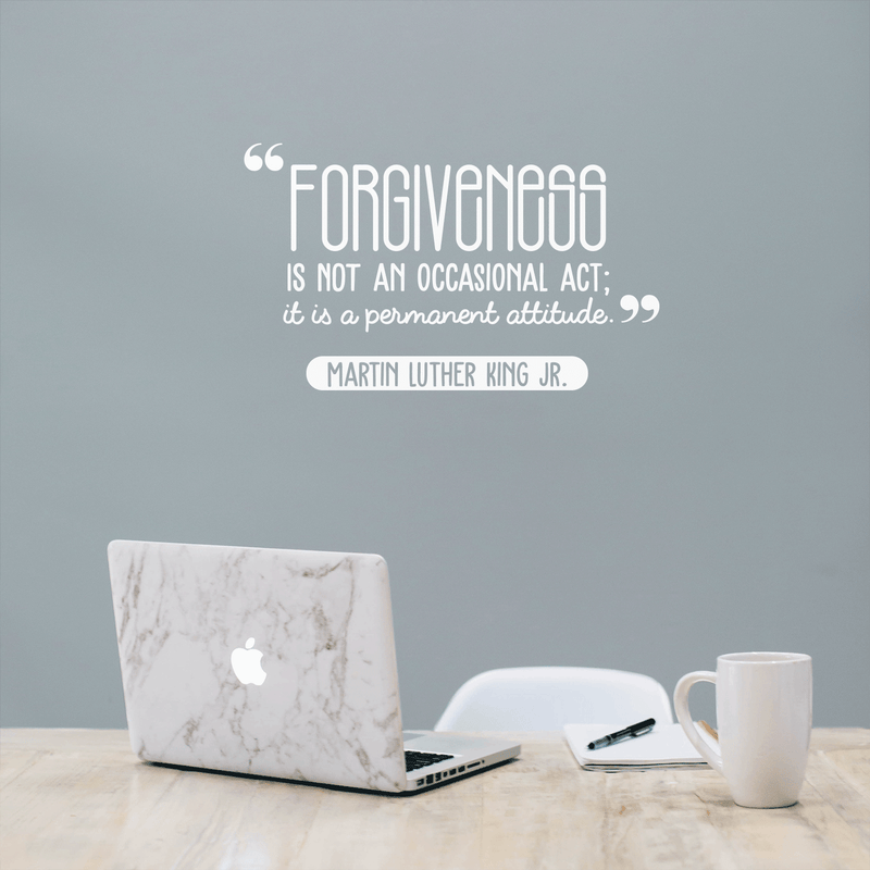 Vinyl Wall Art Decal - Forgiveness Is Not An Occasional Act - 17" x 28.5" - Modern Motivational Quote For Home Bedroom Living Room Office Workplace School Decoration Sticker White 17" x 28.5"