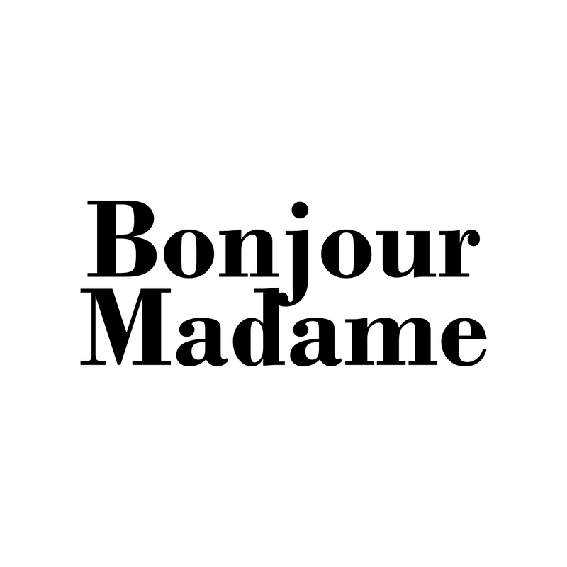 Vinyl Wall Art Decal - Bonjour Madame - Trendy Cute French Good Morning Quote For Women Home Bedroom Girls Room Living Room Office Decoration Sticker