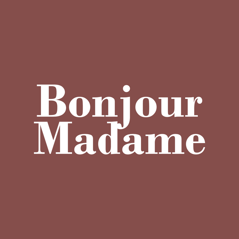 Vinyl Wall Art Decal - Bonjour Madame - 12" x 30" - Trendy Cute French Good Morning Quote For Women Home Bedroom Girls Room Living Room Office Decoration Sticker White 12" x 30" 2