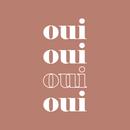 Vinyl Wall Art Decal - Oui Oui Oui Oui - 32" x 15" - Trendy Cute French Design Quote For Home Bedroom Girls Room Living Room Office Coffee Shop Decoration Sticker White 32" x 15"