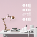 Vinyl Wall Art Decal - Oui Oui Oui Oui - 32" x 15" - Trendy Cute French Design Quote For Home Bedroom Girls Room Living Room Office Coffee Shop Decoration Sticker White 32" x 15" 3