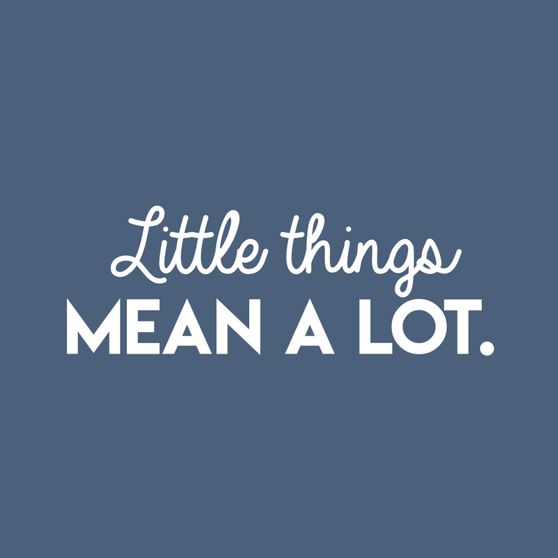 Vinyl Wall Art Decal - Little Things Mean A Lot - 10.5" x 30" - Modern Inspirational Quote For Home Bedroom Living Room Office Workplace School Store Decoration Sticker White 10.5" x 30" 3