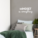 Vinyl Wall Art Decal - Mindset Is Everything - 11" x 27" - Trendy Inspirational Self Appreciation Quote For Home Bedroom Living Room Office Workplace Business Decoration Sticker White 11" x 27" 2