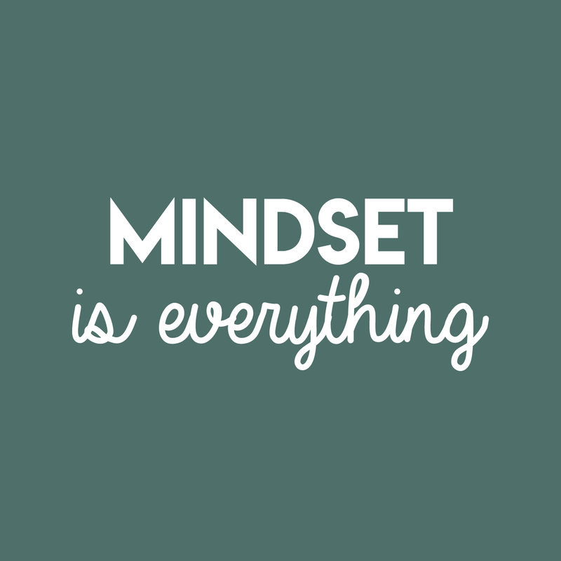 Vinyl Wall Art Decal - Mindset Is Everything - 11" x 27" - Trendy Inspirational Self Appreciation Quote For Home Bedroom Living Room Office Workplace Business Decoration Sticker White 11" x 27" 5