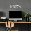 Vinyl Wall Art Decal - Be The Change You Want To See - 8.5" x 25" - Modern Motivational Quote For Home Apartment Bedroom Office Workplace Coffee Shop School Decoration Sticker White 8.5" x 25" 3