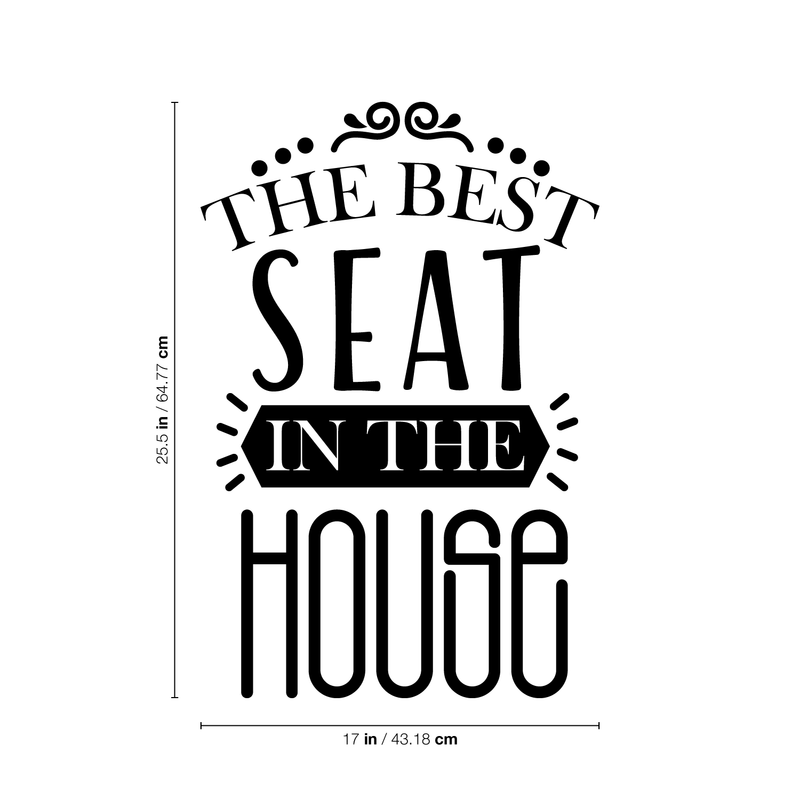 Vinyl Wall Art Decal - The Best Seat In The House - 25.5" x 17" - Trendy Funny Sarcastic Bathroom Door Quote For Home Apartment Bedroom Kids Room Decoration Sticker White 25.5" x 17" 3