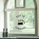 Vinyl Wall Art Decal - Key To Survival - Trendy Funny Quote For Coffee Lovers Home Kitchen Living Room Coffee Shop Office Cafe Decoration Sticker   2