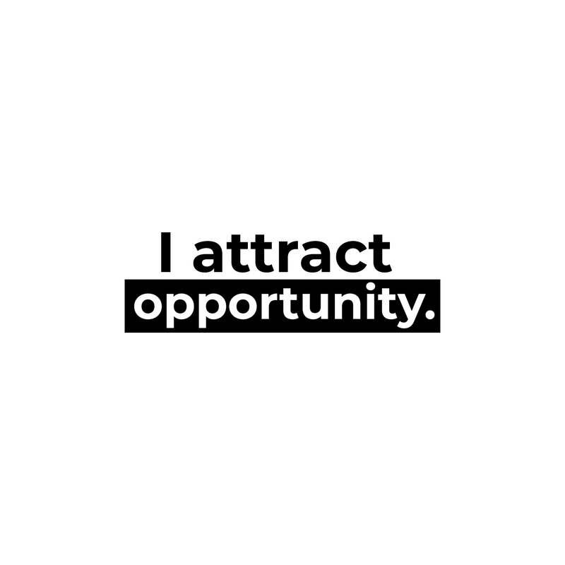 Vinyl Wall Art Decal - I Attract Opportunity - 9" x 28" - Modern Inspirational Self Steem Quote For Home Bedroom Closet Living Room Office Workplace Decor Sticker Black 9" x 28" 5