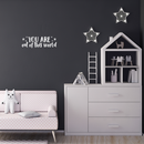 Vinyl Wall Art Decal - You Are Out Of This World - 7.5" x 22" - Modern Motivational Self Steem Quote For Home Apartment Bedroom Closet Kids Room Office Decor Stars Sticker White 7.5" x 22" 2